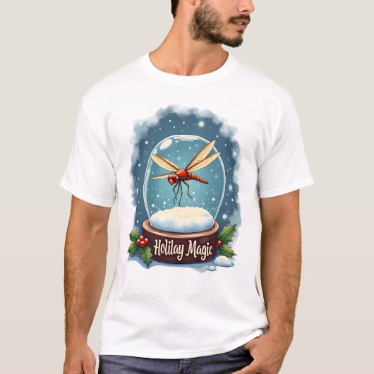 Schneekugel Libelle T-Shirt (Vorderseite)