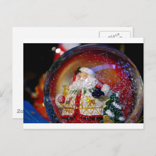 Schneekugel. Postkarte (Vorne/Hinten)