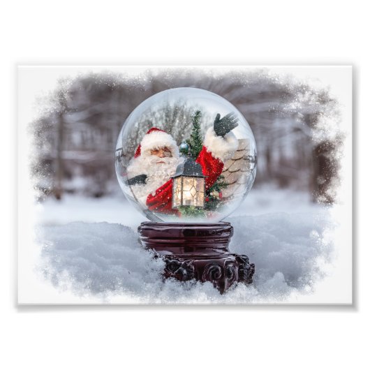 Schneekugel Santa Fotodruck (Vorne)