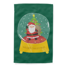Schneekugel-Santa-Gartenflagge