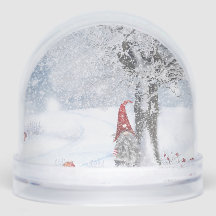 SCHNEEKUGEL VINTAGE GNOME IM SCHNEE FROHE WEIHNACH