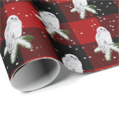 Schneekuschel auf Buffalo Kariert Geschenkpapier (Rolleneckpunkt)