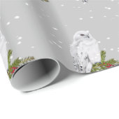 Schneekuschel auf Kiefern und Bereren Geschenkpapier (Rolleneckpunkt)