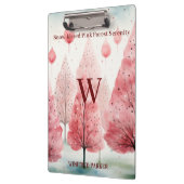 Schneeküss Rosa Winterwald-Serenity-Monogramm Klemmbrett (Links)