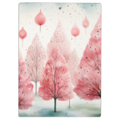 Schneeküss Rosa Winterwald-Serenity-Monogramm Klemmbrett (Rückseite)