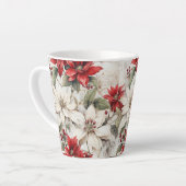 Schneeküsste Elegance White and Red Poinsettia Milchtasse (Linke Ecke)