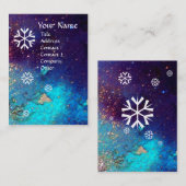 SCHNEELAKEN IN SILBEREN GLITZERN IN BLAU VISITENKARTE (Vorne/Hinten)