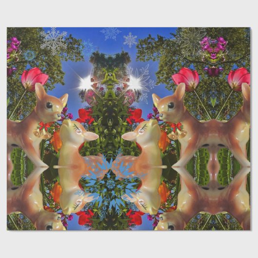 SCHNEELAKEN IN WONDERLAND Weihnachtsverpackungspap Geschenkpapier (Flach)