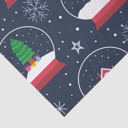 Schneeländer mit Schneemännern und Weihnachtsbaume Seidenpapier (Detail)