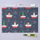 Schneeländer mit Schneemännern und Weihnachtsbaume Seidenpapier (Handwerk)