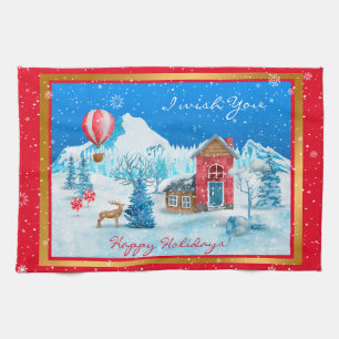 Schneelandschaft anpassen geschirrtuch