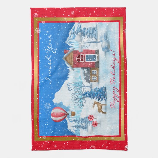 Schneelandschaft anpassen geschirrtuch (Vertikal)