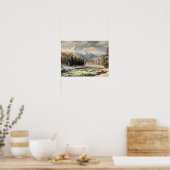 Schneelandschaft Berge Poster (Küche)