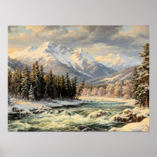 Schneelandschaft Berge Poster (Vorne)