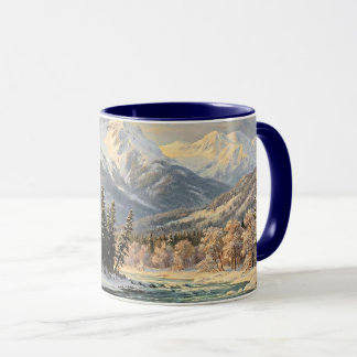 Schneelandschaft Berge Tasse
