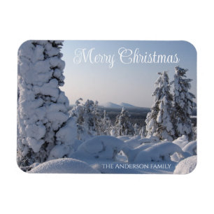 Schneelandschaft Frohe Weihnachten Magnet