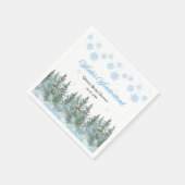 Schneelandschaft Hochzeitsshower Serviette (Ecke)