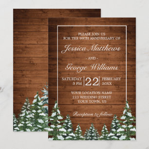 Schneelandschaft Holz & Wald Land Hochzeit Jubiläu Einladung