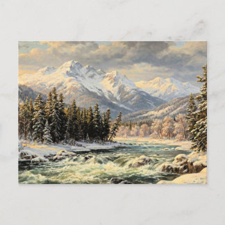 Schneelandschaft im Gebirge Postkarte
