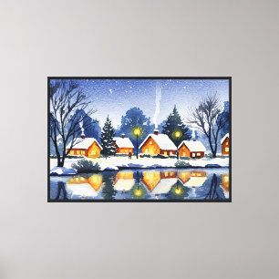 Schneelandschaft im Winter Leinwanddruck