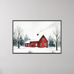 Schneelandschaft im Winter Leinwanddruck