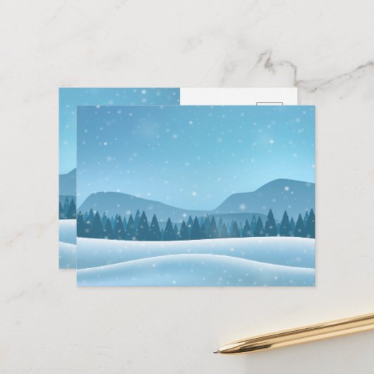 Schneelandschaft im Winter Postkarte (Vorderseite/Rückseite Beispiel)