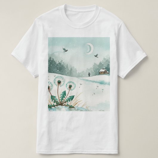 Schneelandschaft im Winter T-Shirt (Design vorne)