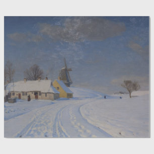 Schneelandschaft im Winter (von H.A. Brendekilde) Geschenkpapier