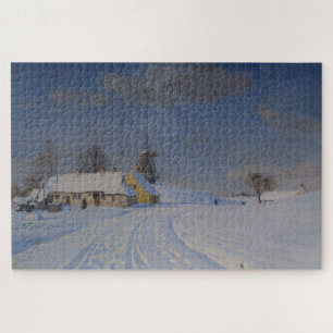 Schneelandschaft im Winter (von H.A. Brendekilde) Puzzle