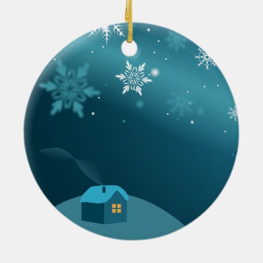 Schneelandschaft Keramikornament (Hinten)