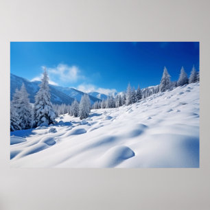 Schneelandschaft Meditation Ruhe Poster