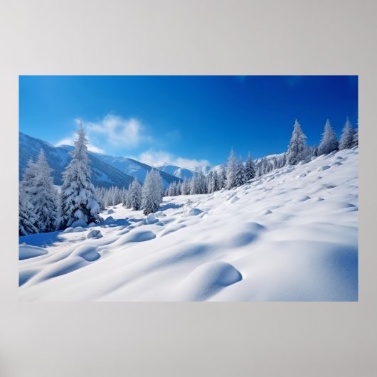 Schneelandschaft Meditation Ruhe Poster (Vorne)