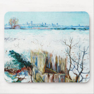 Schneelandschaft mit Arles von Vincent van Gogh Mousepad