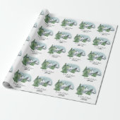 Schneelandschaft mit Kiefernwald Geschenkpapier (Ungerollt)