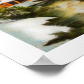 Schneelandschaft mit Wasserrad Poster (Ecke)
