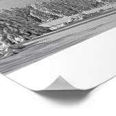 Schneelandschaft schwarz/weiß Poster (Ecke)