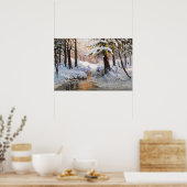 Schneelandschaft Wald, Walter Moras  Poster (Küche)