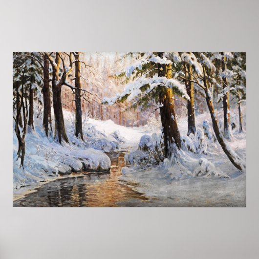 Schneelandschaft Wald, Walter Moras  Poster (Vorne)
