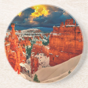 Schneelandschaft Winter kalte Natur Getränkeuntersetzer