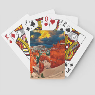 Schneelandschaft Winter kalte Natur Spielkarten