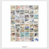 Schneelandschaften japanische Holzblöcke Kunstwerk Aufkleber (Blatt)