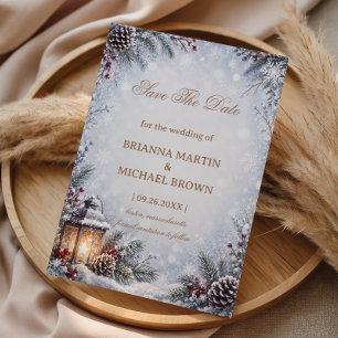 Schneelaterne Zapfen Winterromantik Save The Date