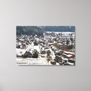 Schneeldorf Shirakawago Japan Reise Landschaft Leinwanddruck