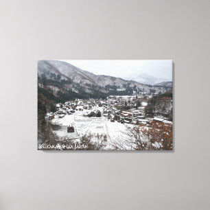 Schneeldorf Shirakawago Japan Reise Landschaft Leinwanddruck