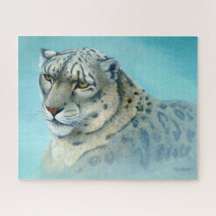 Schneeleopard, Acrylmalerei Puzzle
