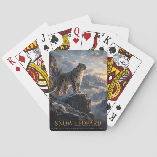 Schneeleopard Alpine Highlands TIER Spielkarten (Rückseite)