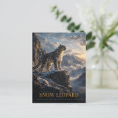 Schneeleopard Alpine Highlands TIEREN Postkarte (Stehend Vorderseite)