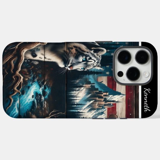 Schneeleopard am Bach Case-Mate iPhone Hülle (Rückseite (Horizontal))