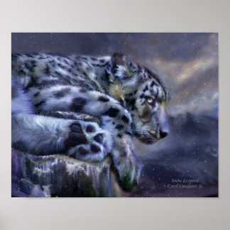 Schneeleopard Art Poster/Print Poster