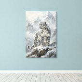 Schneeleopard_ Beschützer-Archetypen Leinwanddruck (Insitu (Holzboden))